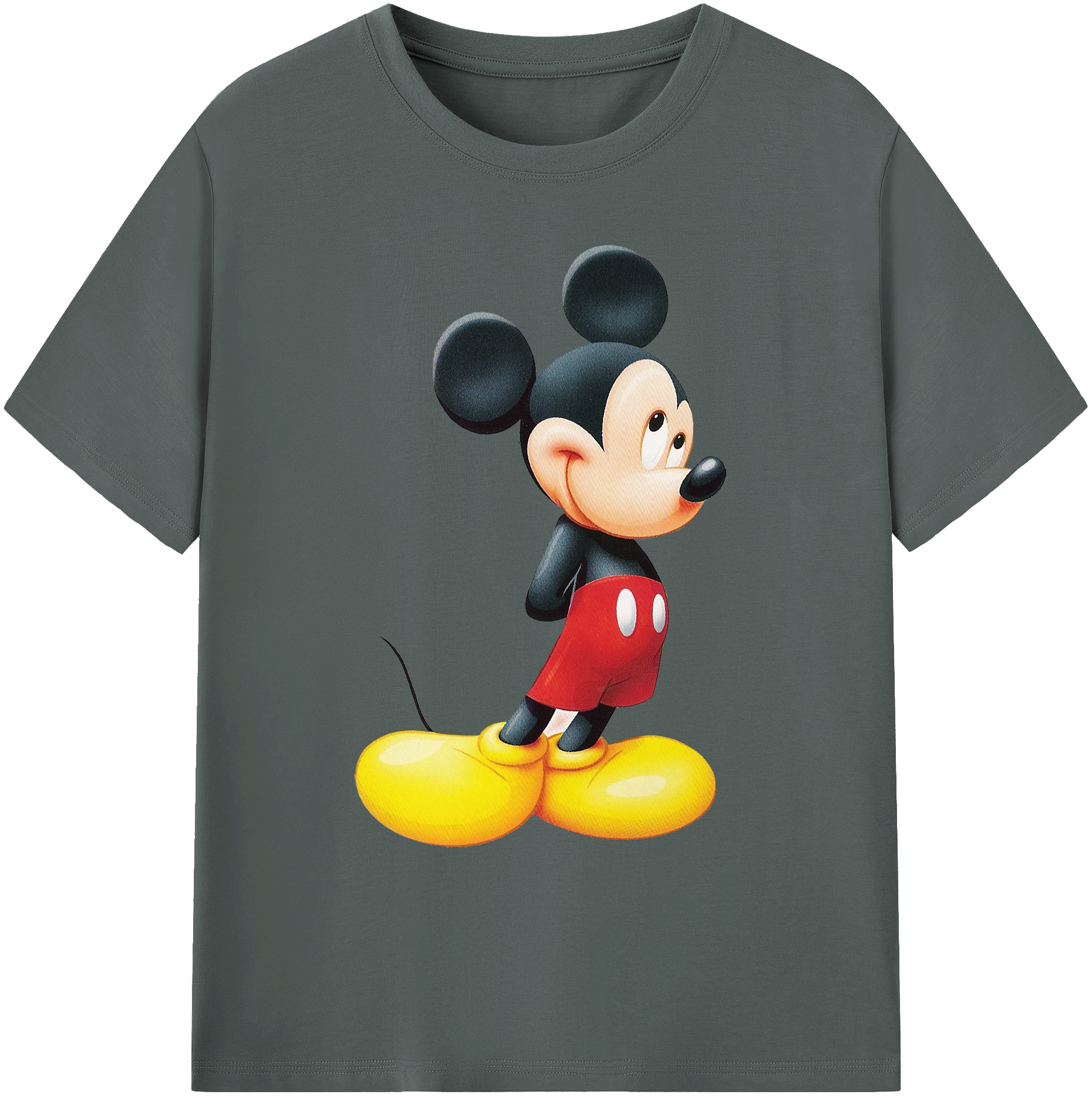 ミッキーマウス Mickey Mouse 綿100％ メンズ半袖Tシャツ｜肌触りやわらか＆通気性